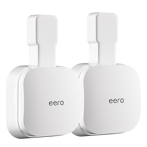 Outlet Wall Mount Holder Compatible with eero Pro 6e/Pro 6 Mesh Wi-Fi System, Built-in Cable Management No Messy Wires, Space-Saving (2 Pack)
