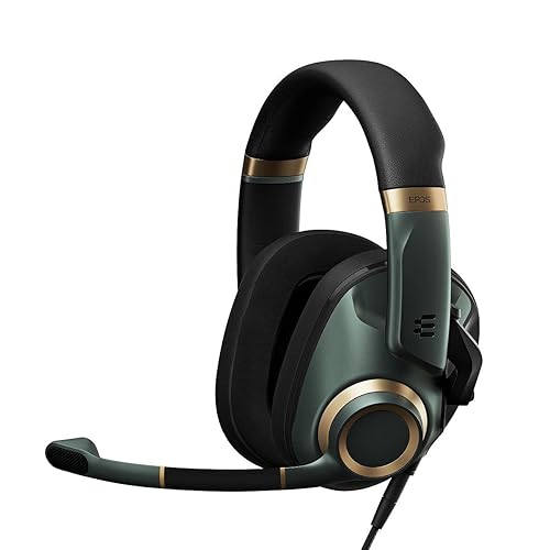 EPOS H6Pro - Closed Acoustic Gaming Headset with Mic - Over-Ear - Lift-to-Mute - Xbox/PS4/PS5/PC Headset - Gaming Accessories (Green)