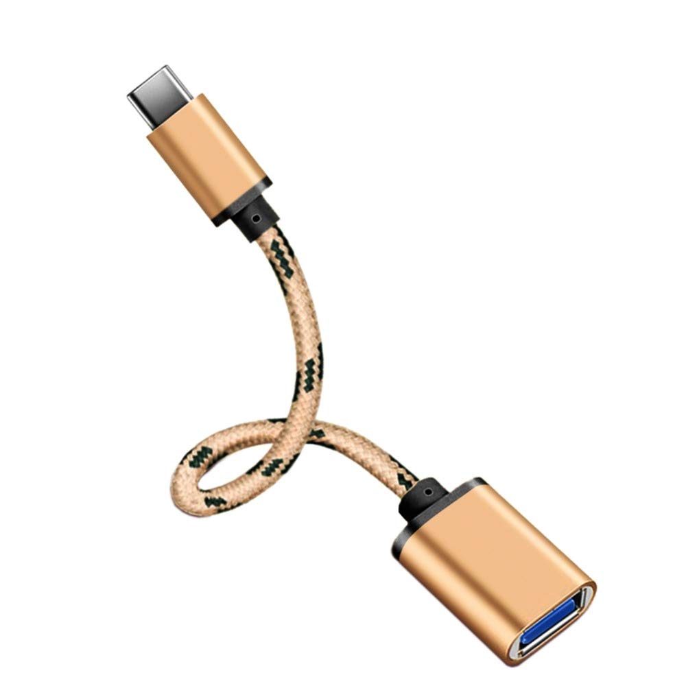 USB C to USB 3.0 Adapter, Type C OTG Cable GOLDED Blue USB C Male to USB A Female Compatible for Nexus 5X 6P LG G5 HTC M10 Sansumg Xiaomi Huawei…