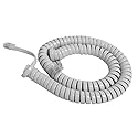 The VoIP Lounge Replacement 12 Foot White Handset Curly Cord for AT&T Phone (12 Feet Fully Stretched, 20-22 Inches Coiled - See Full Description