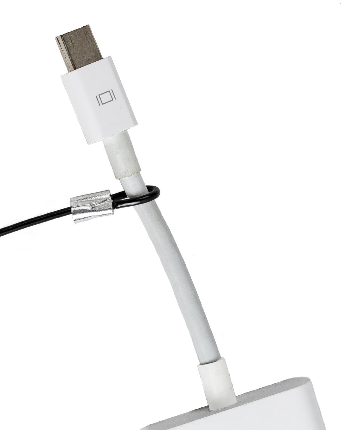 Patented Pre-Assembled Adapter Ties - Anti-Theft Cable Locks for Tools, Dongles, Tethers, Computer adapters. Steel Cable, Security Lock, Easy