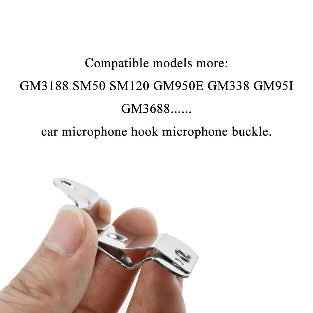 Acoeitl Microphone Clip Hook Mic CB Mic Hanger Clip Microphone Holder Clip with Screw Compatible Radio GM3188 SM50 SM120 GM950E GM338 GM95I GM3688