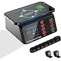 USB Charger Hub ASOMETECH 100W 8-Port Desktop Multiple USB Charging Station with PD Port, Quick Charge 3.0 Port, Wireless Charger, LCD Display Fast