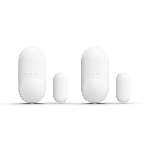 ecobee Smart Sensor for Doors & Windows 2 Pack - Wifi Contact Sensor for Home Security, Energy Savings - Compatible with Smart Thermostats