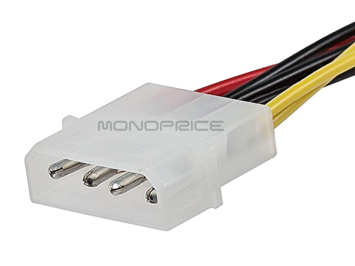 Monoprice Data Cable - 0.50 Feet - SATA Serial ATA Splitter Power Cable (1x 5.25 to 2X 15-pin SATA Power Connector)