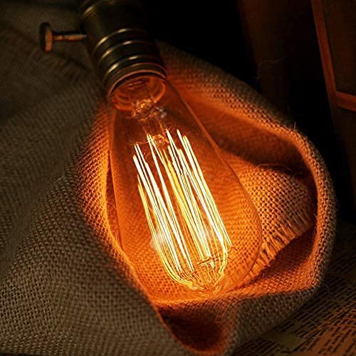 MERALUN E26 6 Pack 40W Edison Bulbs, ST64 Vintage Incandescent Light Bulbs,2200K Warm White(dimmable) Amber Glass Bulbs for Table Lamp Home Antique