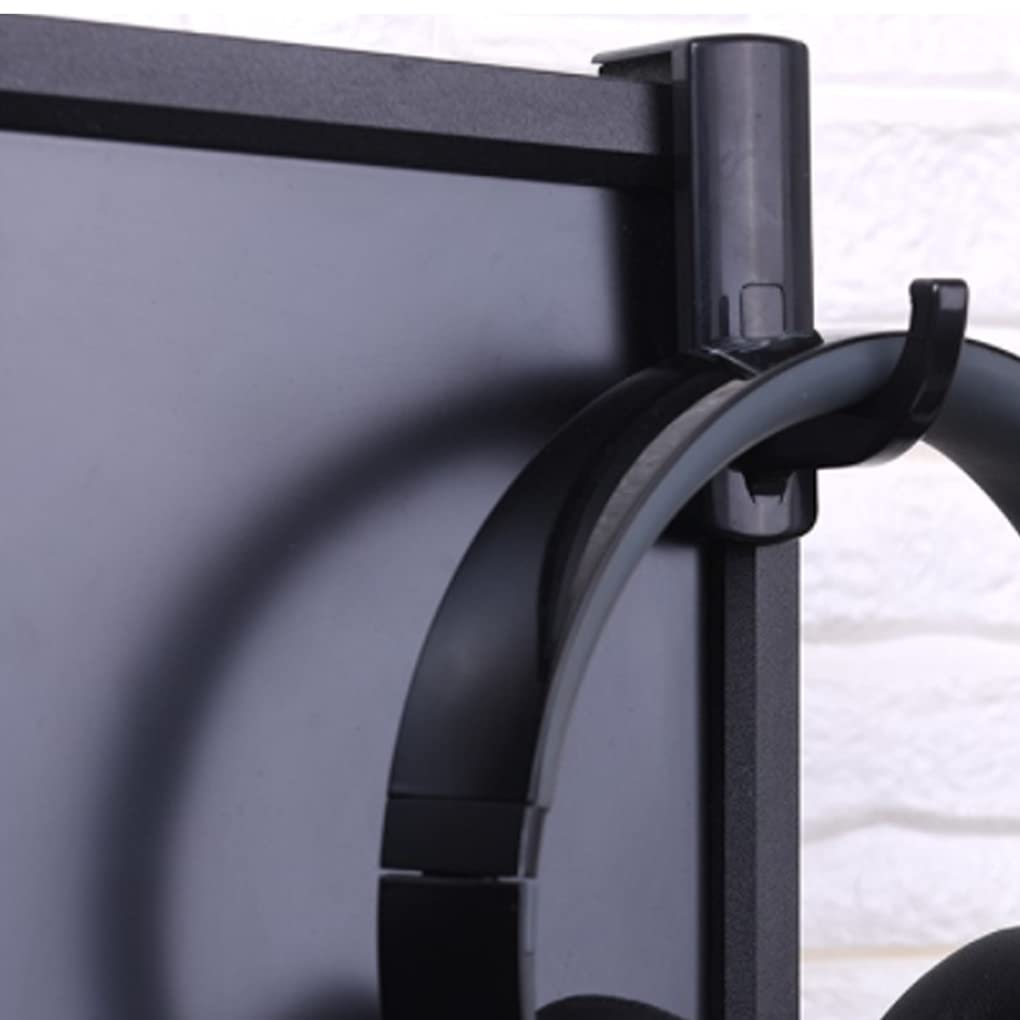 VizGiz 2 Pack Headphone Stand Hook Headset Holder Hanger Stick-on Support for Computer Over Ear Earphone PC Monitor Screen Edge Desk Top Wall Gaming