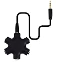 Onelinkmore Headphone Splitter - 5-Jack 3.5mm Audio Stereo Adapter for Headsets, Earbuds, Earphones - 1 Male to 4 Female With Stereo Cable