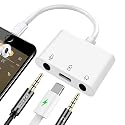 Ceotsak iPhone Microphone Adapter for Live-Streaming, Microphone & 3.5mm Headphone Adapter for iPhone/iPad, Audio & MIC Splitter with Charging Port