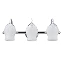 Aspen Creative 62065A, Three-Light Metal Bathroom Vanity Wall Light Fixture, 22 1/2" Wide, Transitional Design in Chrome with White Opal Glass Shade