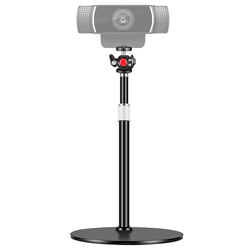 Nycetek Webcam Tripod Stand for Desk: Webcam Stand for Logitech Brio | C920 | C922 | C615 | C930e - Height & Angle Adjustable Desktop Tripod for Light