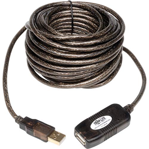 Tripp Lite USB 2.0 Hi-Speed Active Extension Repeater Cable (A M/F) 10 Meter (33-ft.) (U026-10M), Grey