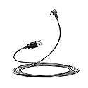 LARRITS 3M USB A to Mini B USB Cable 90 Degree Data Sync Charge Cord with 5 pcs Wiring Clips for Nextbase Dash Cam Car GPS Navigator DVR Digital