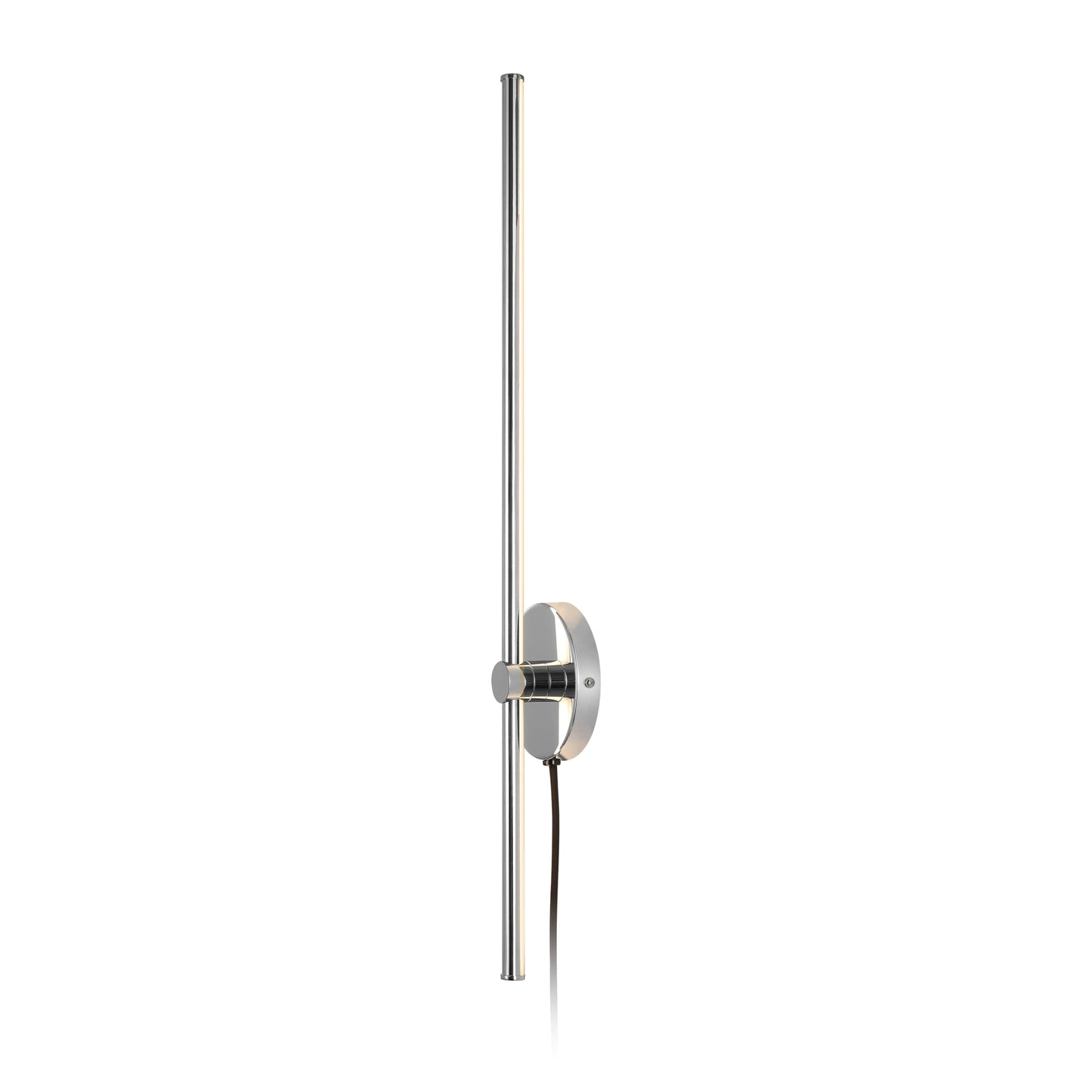 JONATHAN Y 27.25" Chrome 1-Light Modern Integrated LED Wall Sconce, Minimalist Plug-in Adjustable Bar Lamp for Bedroom Living Room, Dimmable Iron