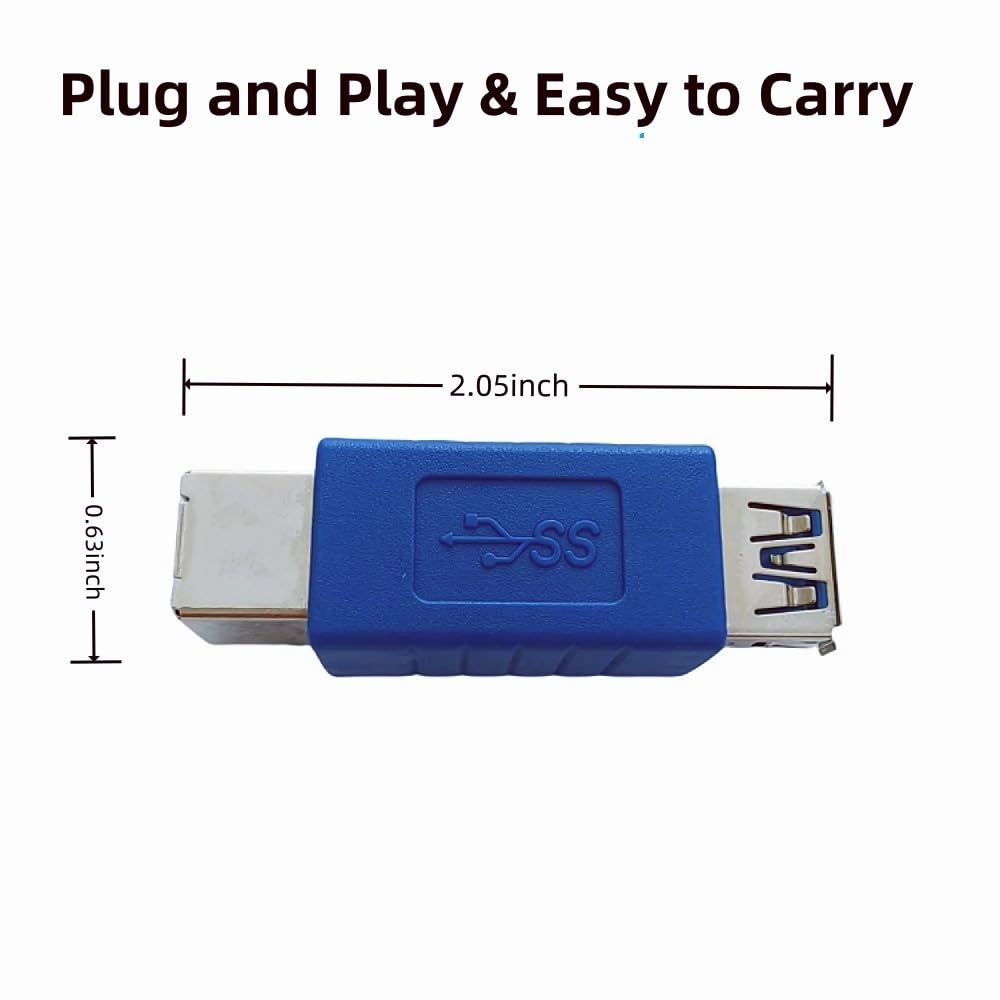 HTTX USB 3.0 Adapter - Type A Female to Type B Female Connector Converter Adapter (2-Pack)
