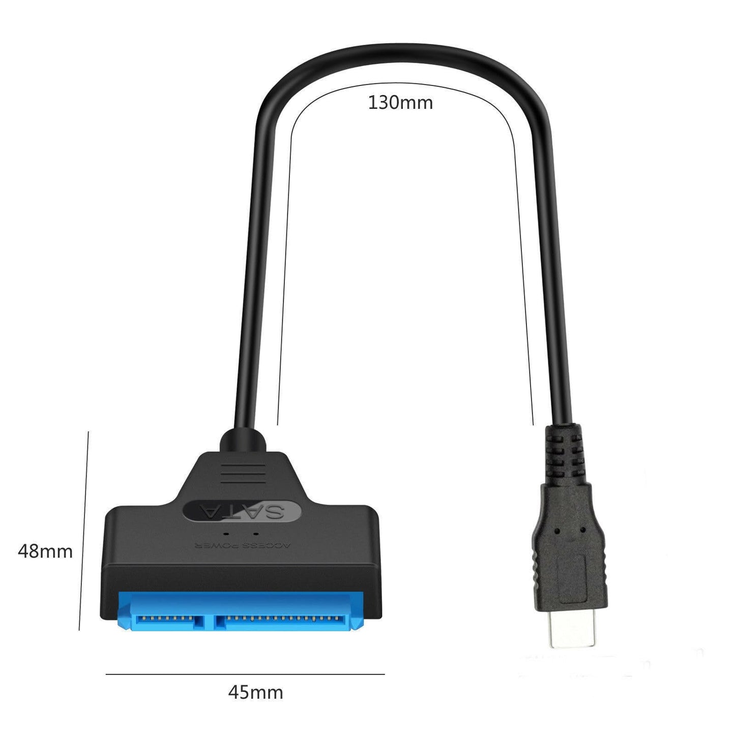 NTQinParts USB 3.1 Type C to SATA III HDD SSD 2.5" Hard Drive Adapter Cable 22-Pin UASP for Samsung 870 EVO SATA III SSD 2.5” Internal Solid State