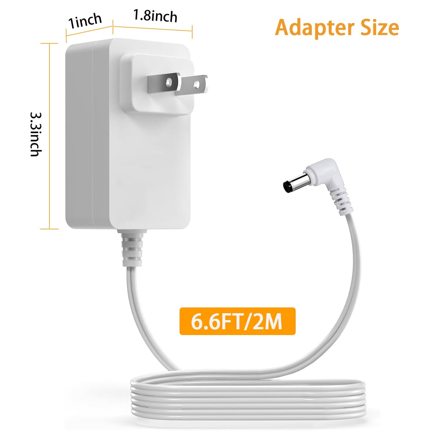 12V Power Cord for Levoit Core Mini Air Purifier Levoit LAP-C161-WUS LAP-C161-KUS LAPC161WUS LAPC161KUS Charger Power Supply Adapter - 2M/6.6Ft