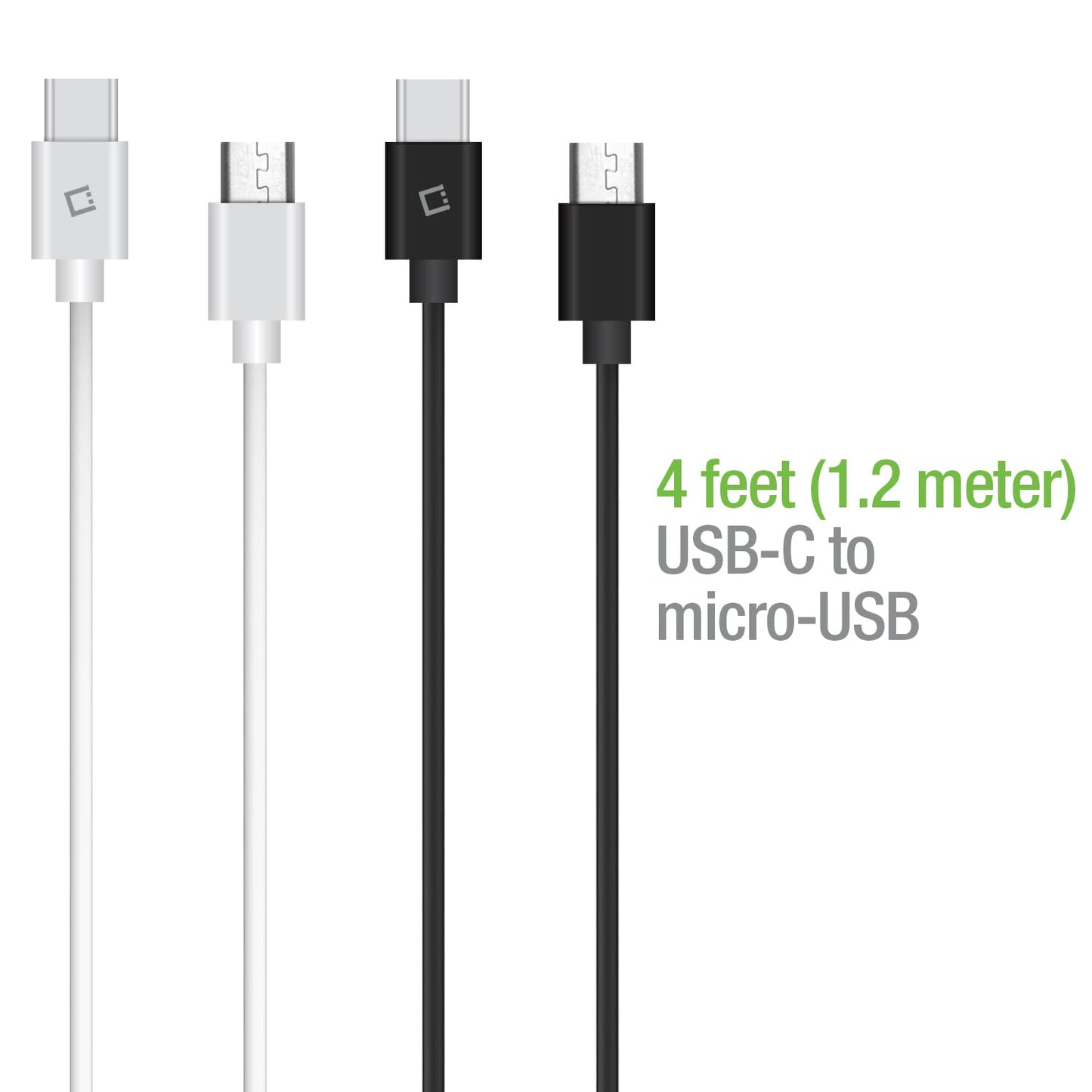 USB-C to Micro-USB Charging Cable, Fast Charging and Data Sync Cable, 3.3feet Long Cable-White for iPhone 15, iPad Air Pro, MacBook Pro, Samsung