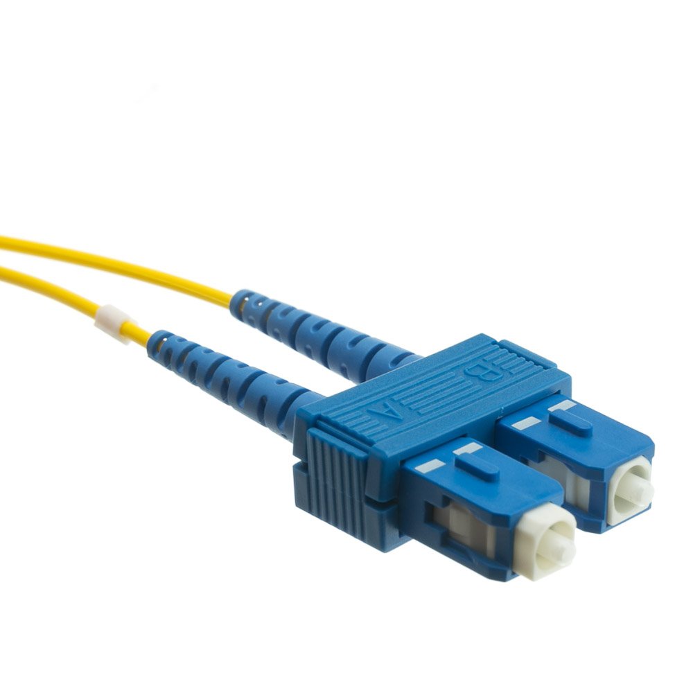 CableWholesale LC to SC OS2 Singlemode Duplex Fiber Patch Cord, 5m/16.5ft