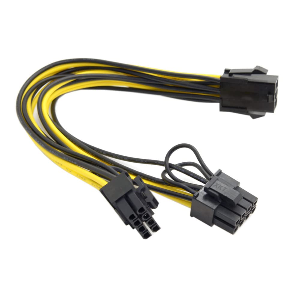 JSER ATX 6Pin Male to Dual 8Pin & 6Pin Female PCI-E PCI Express Video Graphics Card Extension Splitter Power Cable