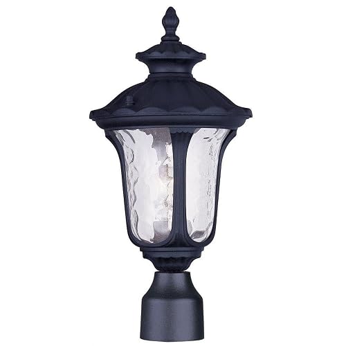 Livex Lighting 7848-14 Oxford 1-Light Outdoor Post Top Light, 15.5" h x 7.25" w, Black