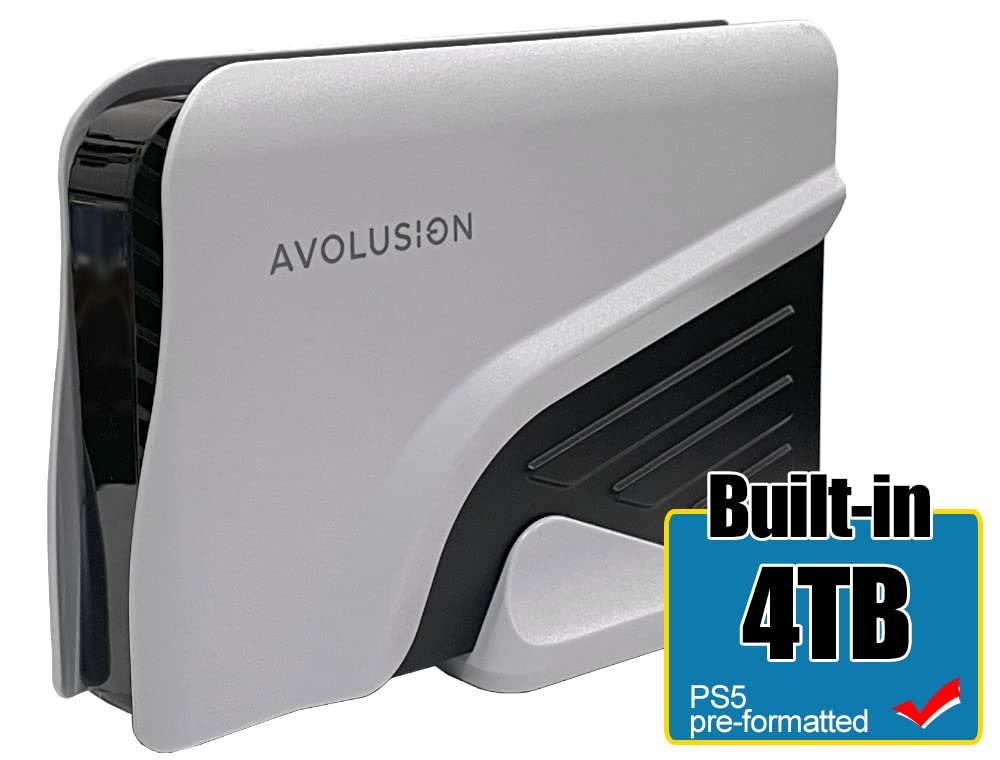 Avolusion PRO-Z Series 4TB USB 3.0 External Gaming Hard Drive for PS5 Game Console (White) - 2 Year Warranty (Renewed)