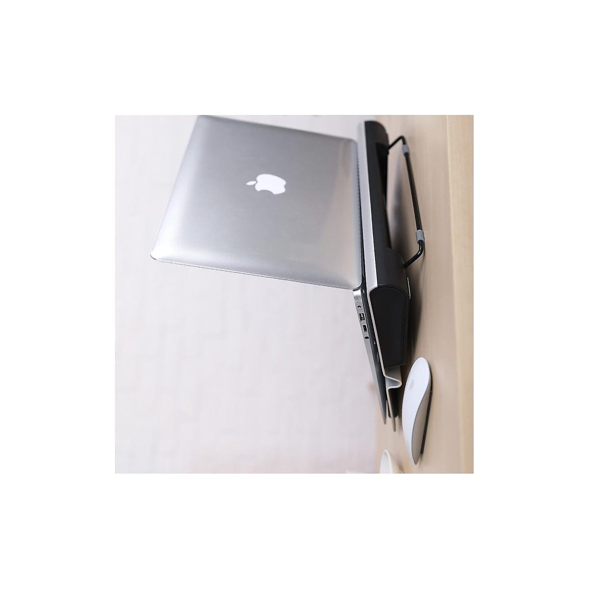 OTM Essentials Aluminum Laptop Riser Stand for 12" - 15" Laptops, Ergonomic Computer Riser with Non-Slip Padding, Tilted Surface & Ventilated Cooling