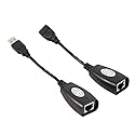 ASHATA USB 2.0 to RJ45 Ethernet Extension Adapter, Up to 150ft, Ideal for USB Cameras, Printers, Web Cameras, Keyboard, Mouse Extensions