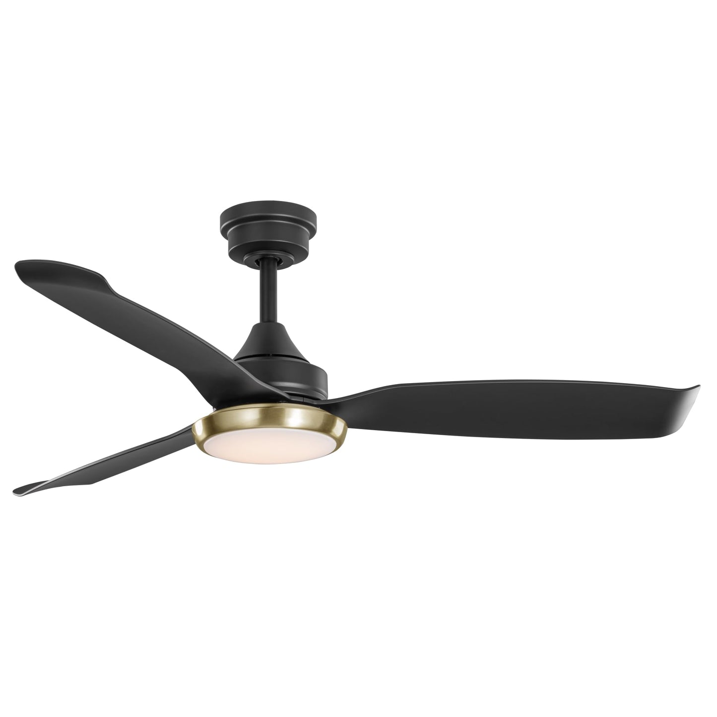 Kathy Ireland Home 52" Freya Ceiling Fan with Light & Remote, Damp Rated Indoor/Outdoor, Energy-Efficient 6-Speed DC Motor, Modern Design with Brass