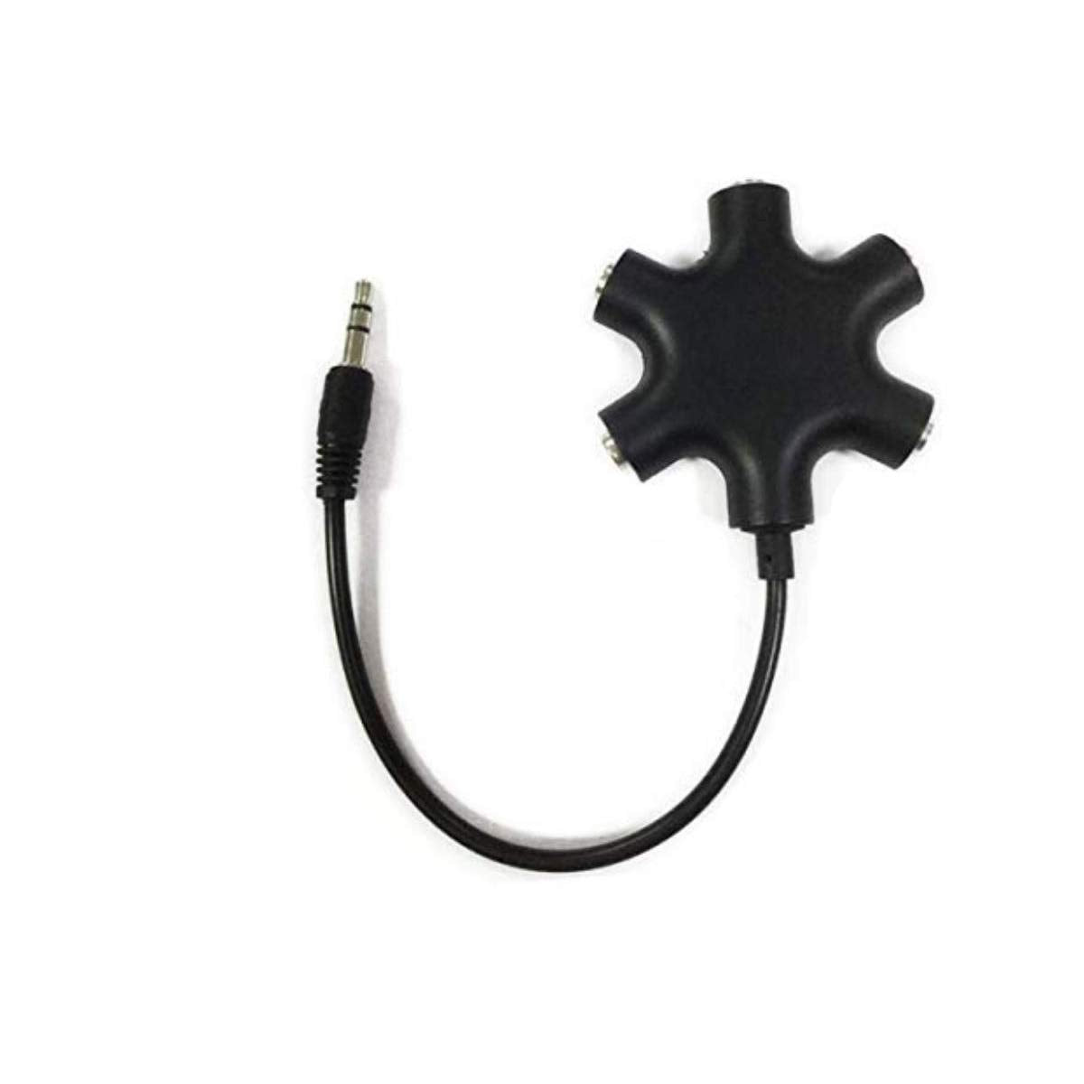 JWCE. Headphone Splitter - 5 Ports for 3.5mm Devices 5 Ways Adaptor 3.5mm Audio Stereo Splitter Cable 3.5mm Male to 5 Port 3.5mm Female for Earphone