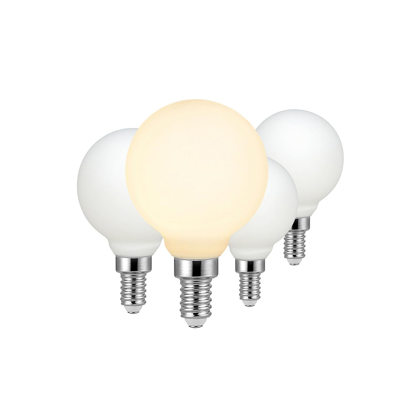 Liii&ARTMAN LED Small Bulb G16 Light Globe 4W Matte White E12 Dimmable 2700K Warm Light CRI97 320lm Equal to 30W Incandescent Bulb (4-Pack)