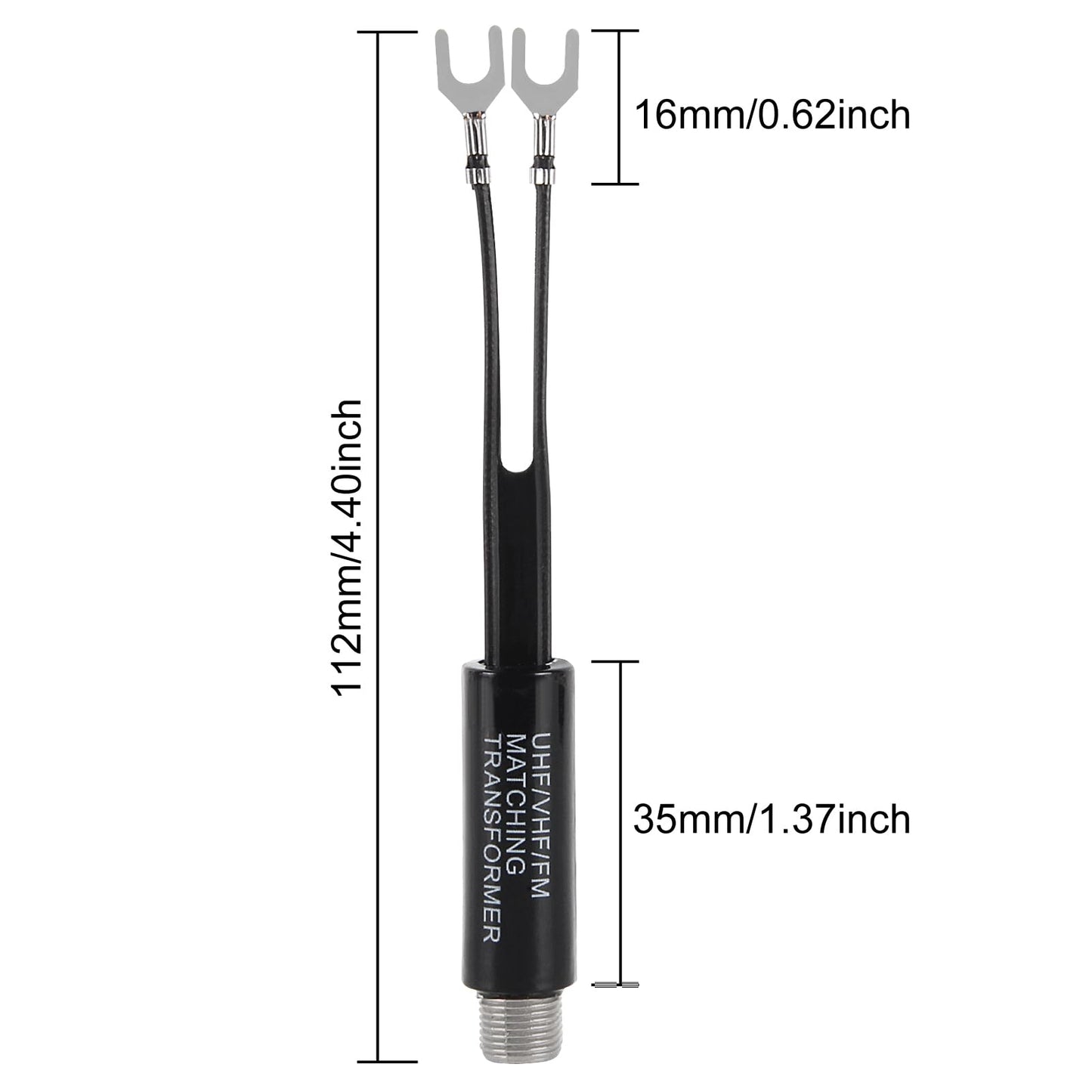 3Pcs 75 Ohm to 300 Ohm Adapter UHF/VHF/FM Balun Transformer Matching Converter Coaxial Adapter Connector for TV Antenna, Radio, Coax Cable with F