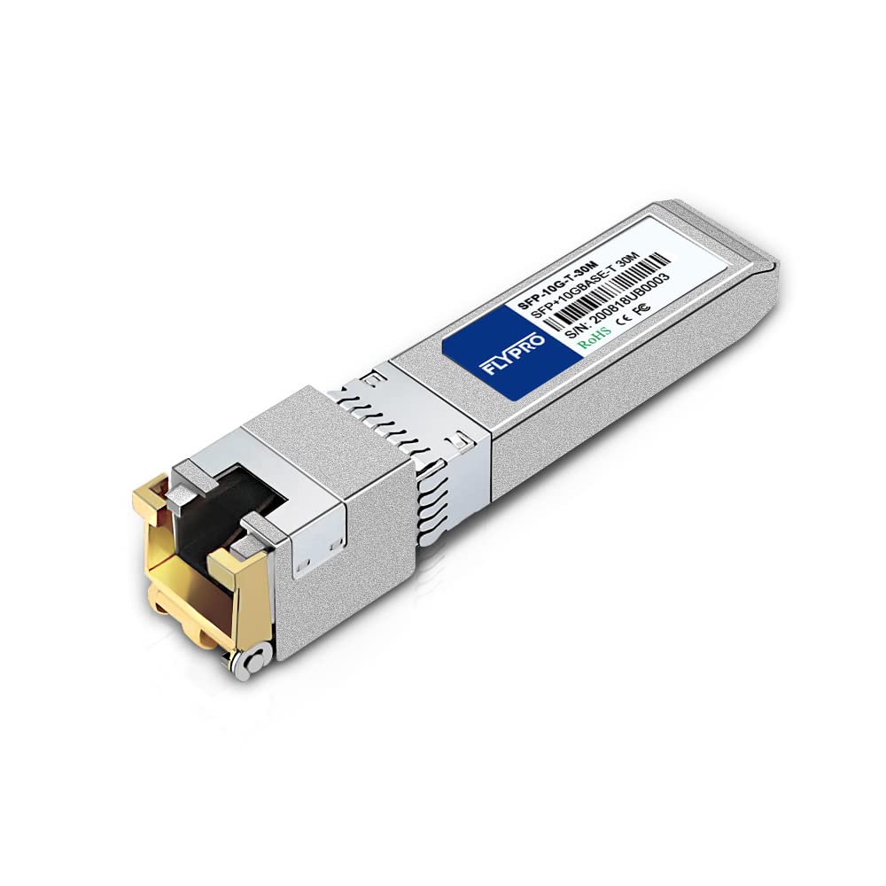 FLYPROFiber- 10GBase-T SFP+ to RJ45 for Ubiquiti, Unifi UF-RJ45-10G, Dream Machine Pro.10G-T RJ45 Transceiver for Ubiquiti, UBNT Unifi 10GBase-T