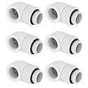 greenDracaena Dracaena.io 6 Pack G1/4" 90° Rotary 360° Swivel Fitting, Male to Female Extender Adapter for PC Water Cooling Loop, Computer Liquid