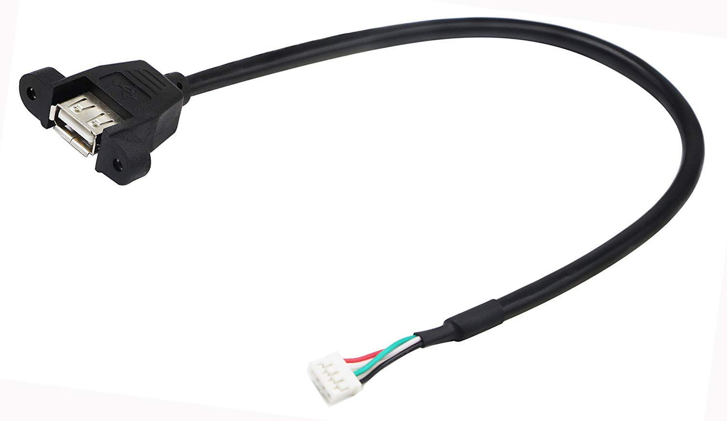 zdyCGTime Panel Mount USB 2.0 A Cable USB A Female to 4 pin Female Dupont Motherboard USB Header Cable (30cm/12inch)