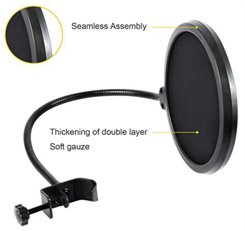 Earamble Studio Microphone Pop Filter Round Shape Mic Wind Mask Shield Screen