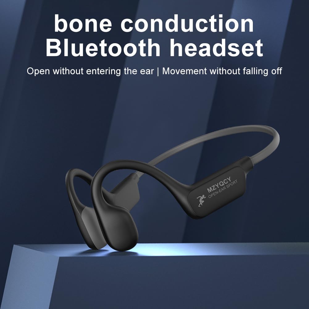 MZYQCY Bone Conduction Headphones, Open Ear Bluetooth 5.4 Headset with Mic