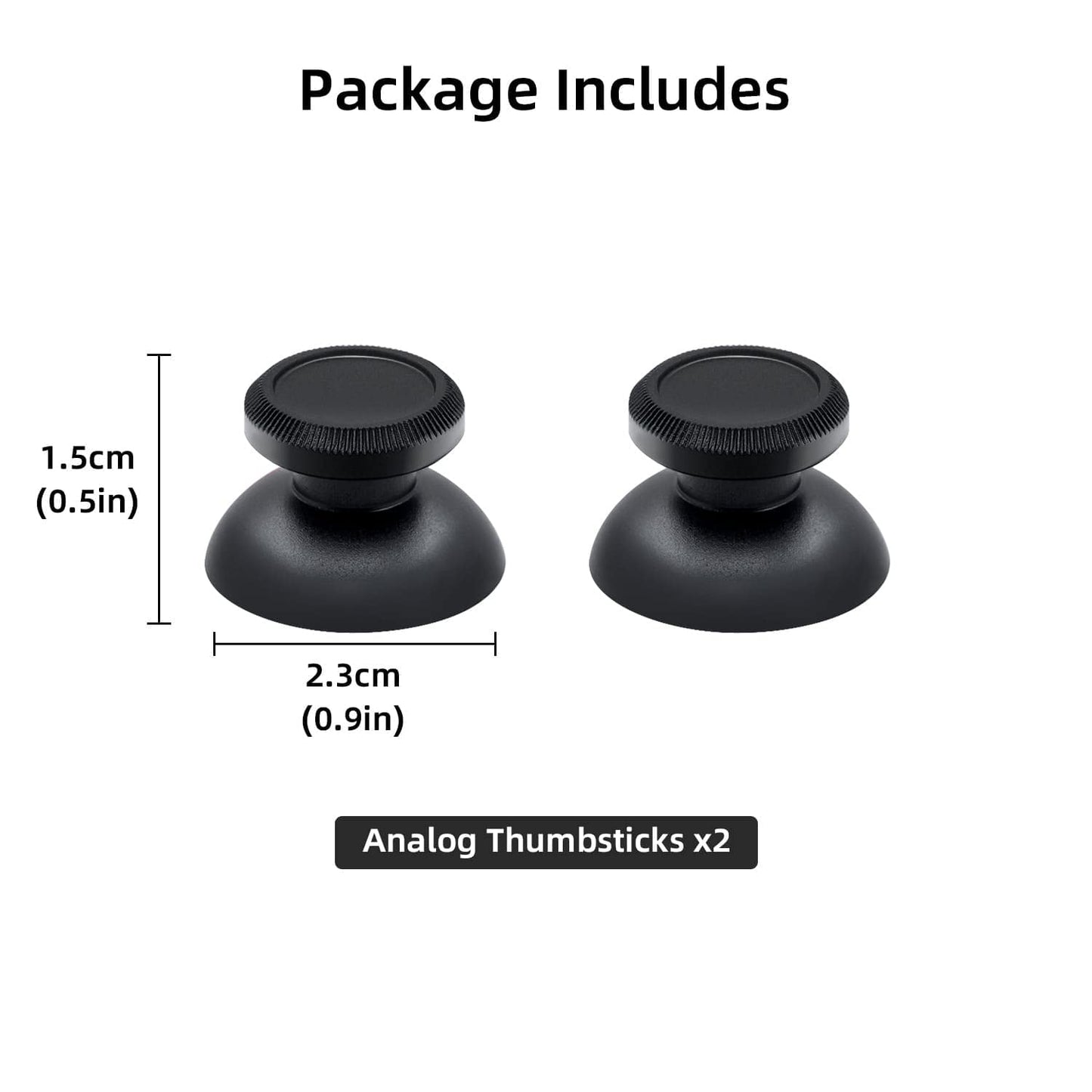 Mcbazel Aluminum Alloy Metal Analog Thumbstick for Xbox ONE Black (Set of 2)