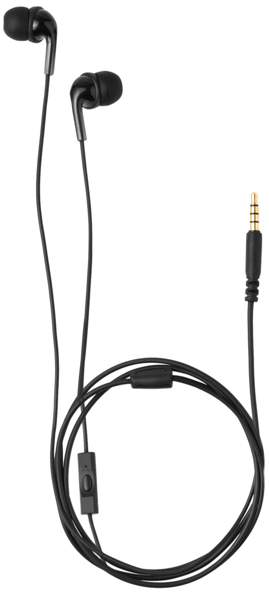 Amazon Basics Wired Earbuds with Microphone, In-Ear Headphones, 3.5mm Jack, High Definition Sound, Secure Fit, 4.2 ft Cable, S/M/L Ear Tips, Black