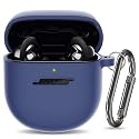 Silicone Case for Bose QuietComfort Earbuds II (2022) & QuietComfort Ultra (2023), Shockproof Protective Cover With Keychain for Men Women (Blue)