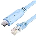 USB C to RJ45 Console Cable 6ft, USB Type-C Serial Adapter for Cisco Routers/Switches, Juniper, Ubiquiti, Compatible with Windows, Mac, Linux (Blue)