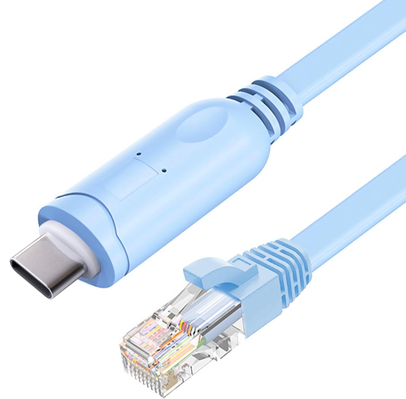 USB C to RJ45 Console Cable 6ft, USB Type-C Serial Adapter for Cisco Routers/Switches, Juniper, Ubiquiti, Compatible with Windows, Mac, Linux (Blue)