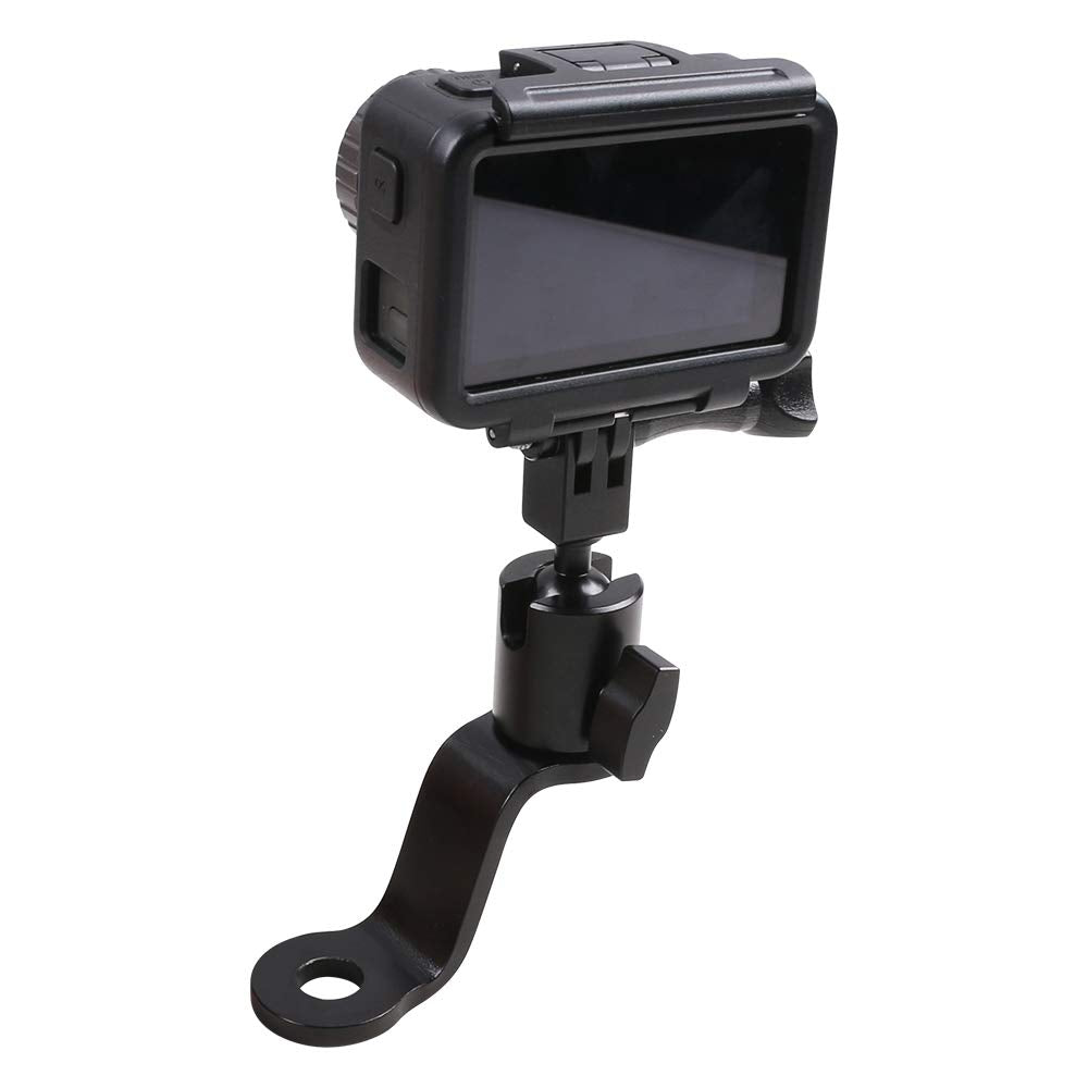 SKEZN Aluminum Mount Holder for GoPro Hero 12 Black, 11/10/9/8 & DJI Osmo Action Cameras - Portable Electronic Device Mount - Motorcycle Rearview