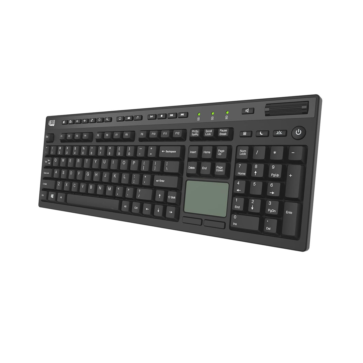 Adesso EasyTouch 445 Touchpad Keyboard, Black (AKB-445UB)
