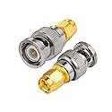 POBADY 2PCS SMA to BNC RF Adapters Connection SMA Male to BNC Male for SDR Amateur Handheld Electronics WLAN Wireless CCTV Camera Scanner Two Way