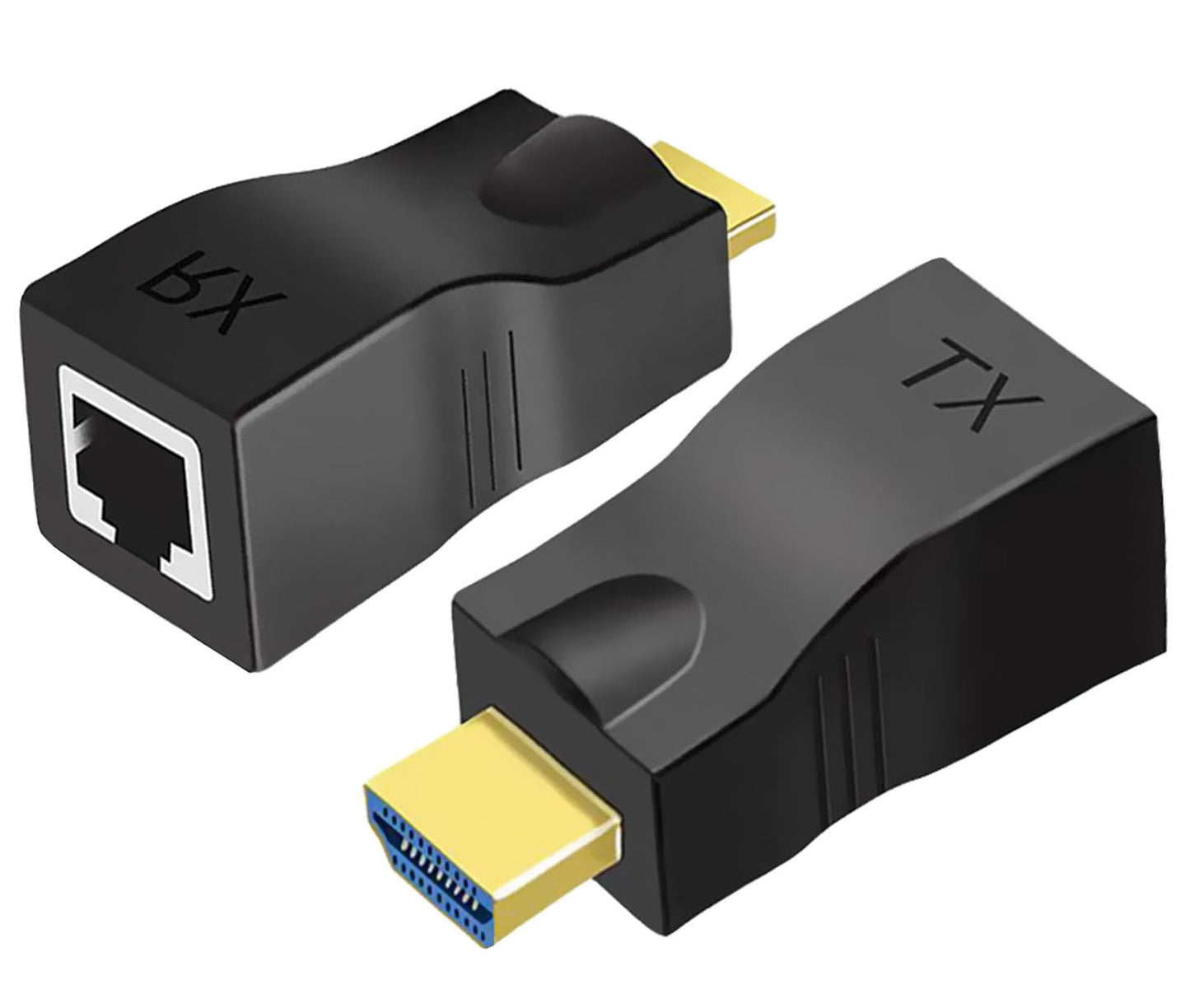 Hdmi Extender Over Ethernet Cat 5e/ 6 Cable, HDMI to RJ45 Ethernet Network Converter, Support Audio Video 1080P UP to 98FT(30m), Suitable for HDTV
