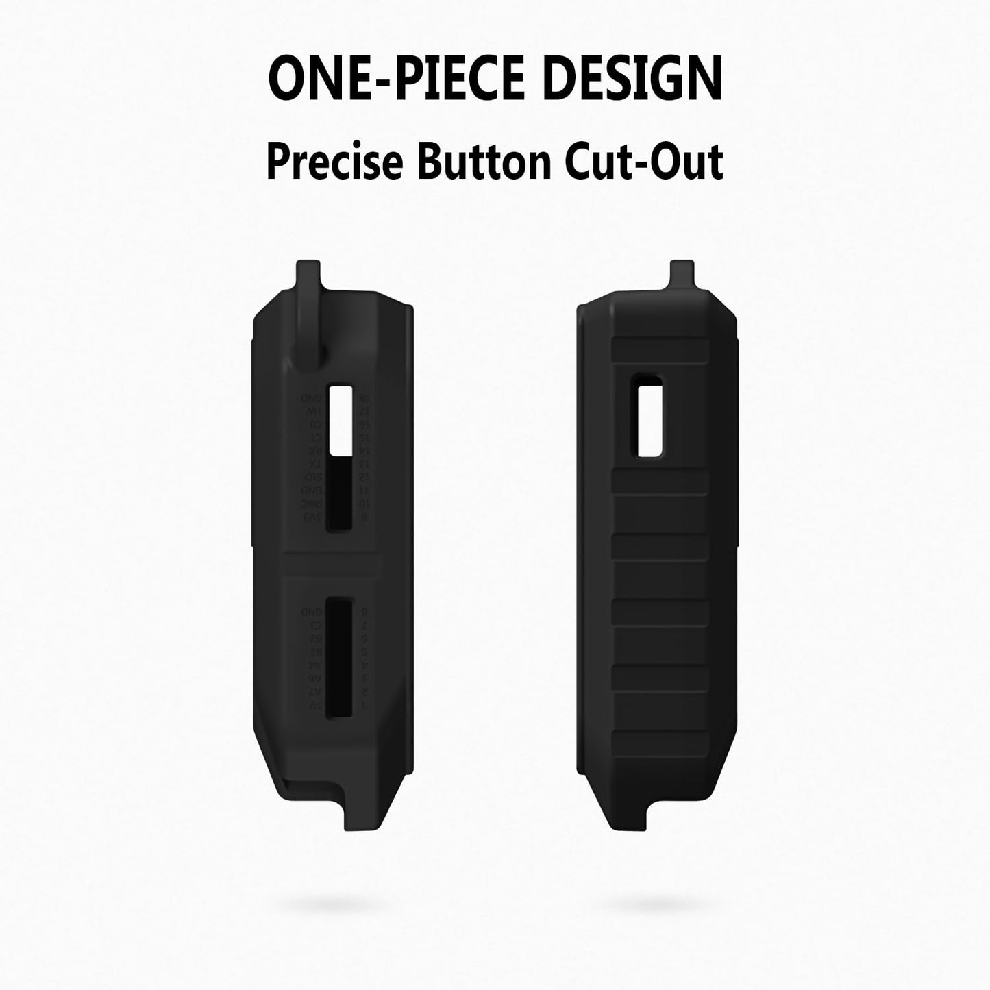 Geiomoo Silicone Case for Flipper Zero, Soft Flexible Scratch Resistant Protective Cover with Carabiner (Black)
