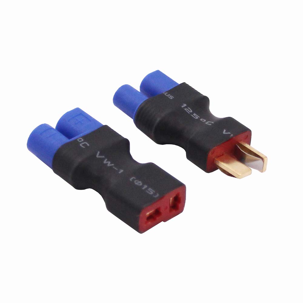 OliRC 4pcs No Wires Connector: T-Plug Style to EC3 Male Female Connector Adapter(C157-4)