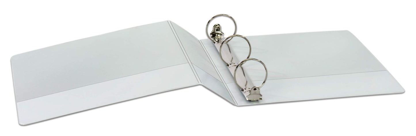 Cardinal 2 Inch 3 Ring Binders, White, 4 Pack, Round Ring Binder, Holds 475 Sheets, PVC Free, Customizable Covers, 2 Pocket View Binders for Office