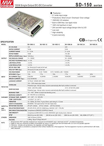 MEAN WELL SD-150D-24 DC-DC Converter - Enclosed Type